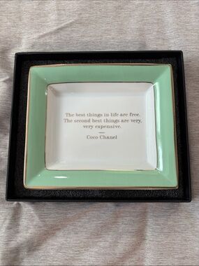 Repartee Trinket Dish with Mint Green Border